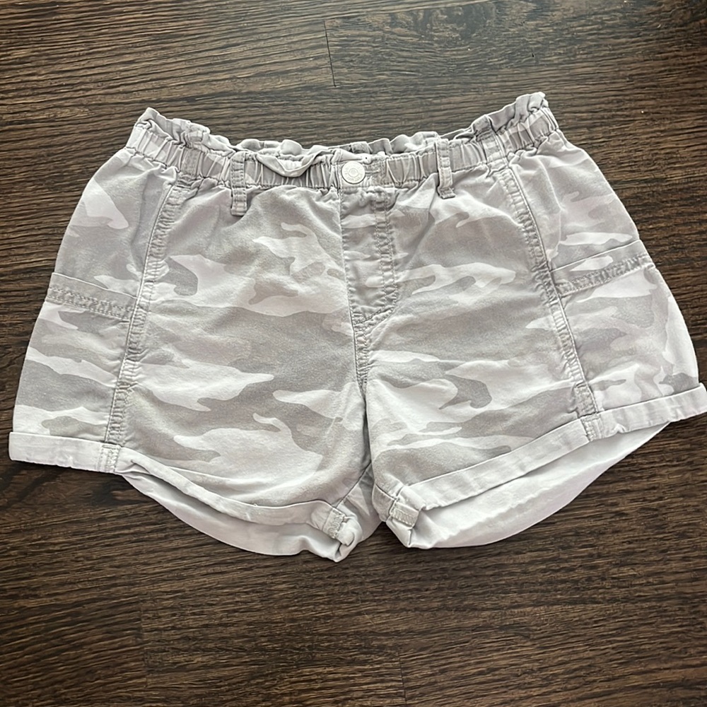 abercrombie kids high rise paper bag waist short, camo print, size: 11/12